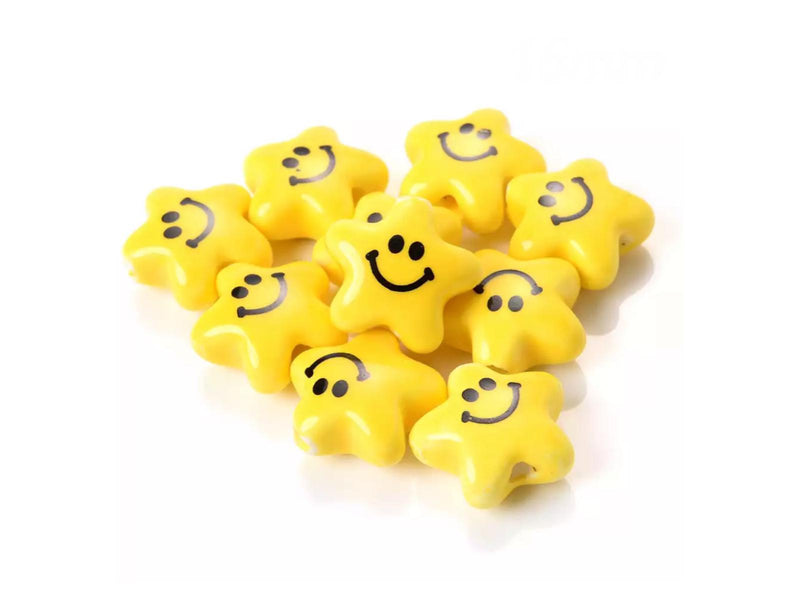 Estrella Smile Happy Face Carita Feliz Porcelana Bead