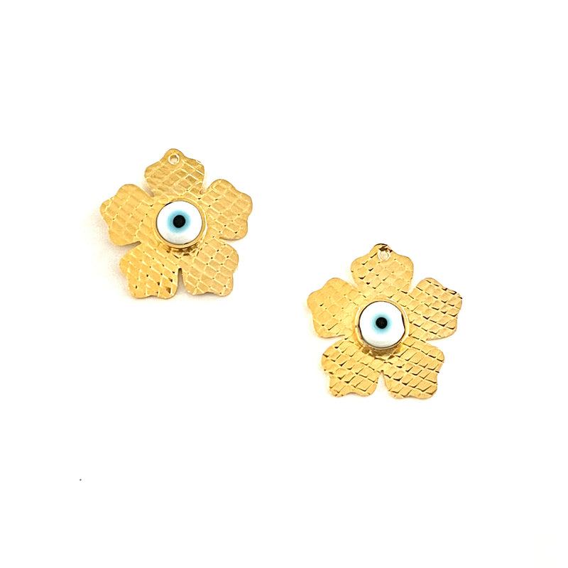 Flor, Ojo, Enchapado 18k, Charm