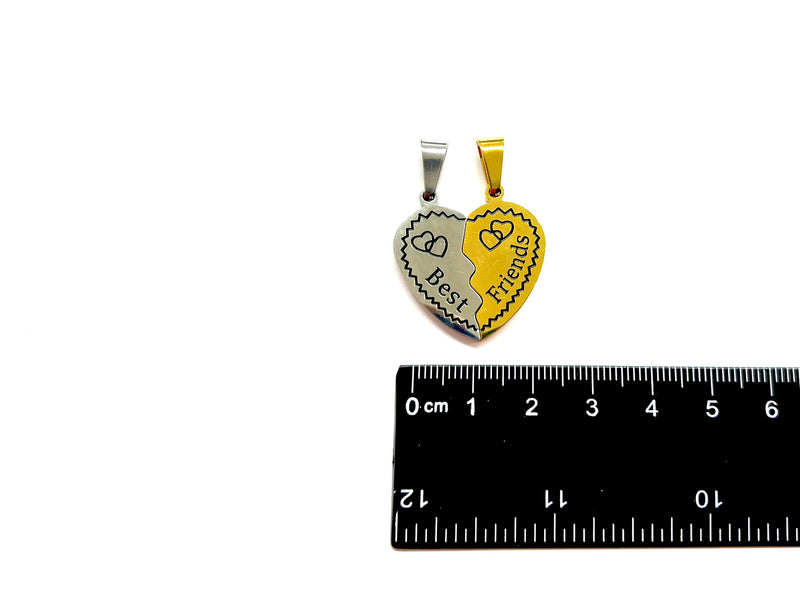 Corazón, Best Friends, Pendant, Stainless Steel