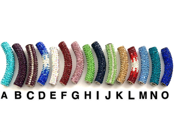 Tube Beads with Rhinestone