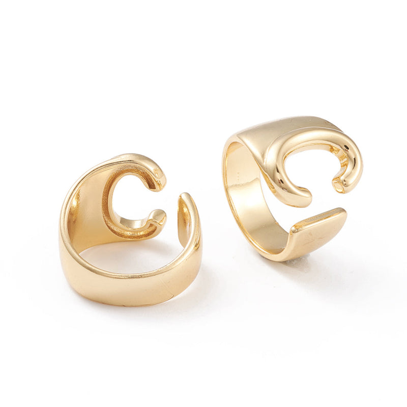 Initial, Rings with Initials, Plated 18k