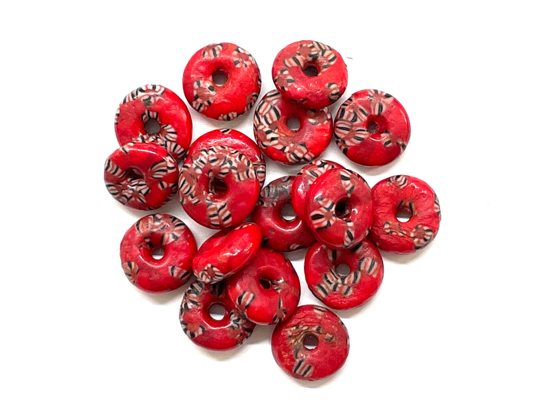 Beads Africanos, Flat, Cristal, 14mm