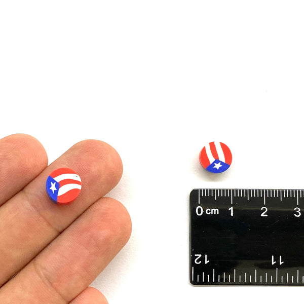 Bandera de Puerto Rico, Polymer Clay, 9mm, Beads