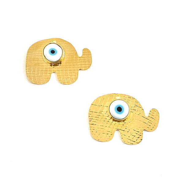 Elefante, Ojo, Enchapado 18k, Charm